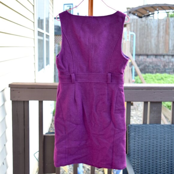Purple Wool Blend Mini Dress - Sleeveless / Lined - a. YiLian - Picture 6 of 6